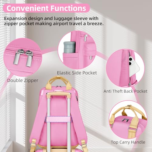 LARVENDER Expandable Carry on Luggage Sets 3 Piece Suitcases Set, Berry - color: Berry, size: 3 piece set(BP/TB/20)