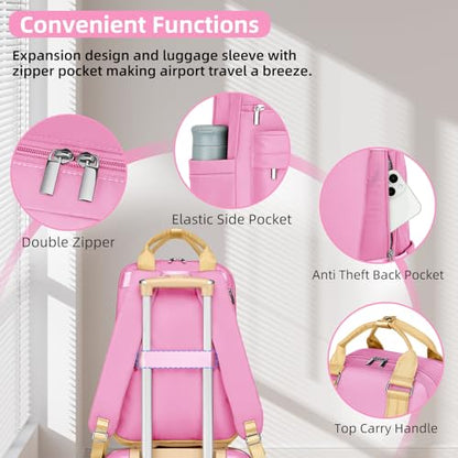 LARVENDER Expandable Carry on Luggage Sets 3 Piece Suitcases Set, Berry - color: Berry, size: 3 piece set(BP/TB/20)