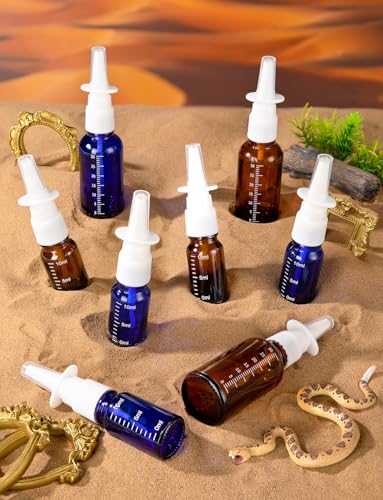 10 Pcs Nasal Spray Bottle Glass Empty Refillable, 10ML/0.35OZ - color: Brown 10ml 10Pcs