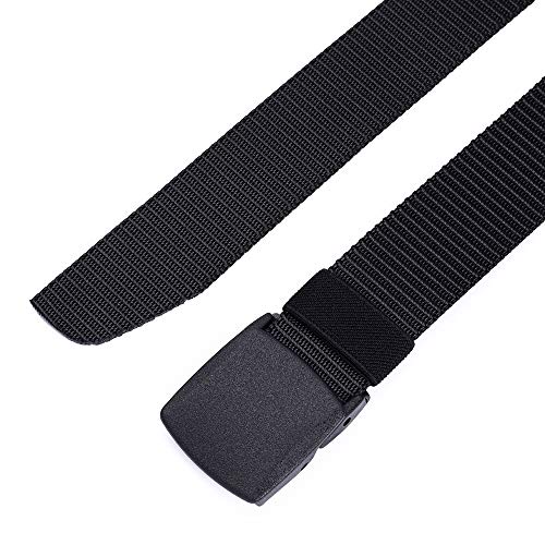 Mile High Life | Nylon Web Belt | Outdoor Military Belt | TSA Safe Buckle Plastic/Metal - color: Black-brown-olive