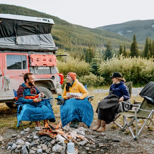 COVACURE Camping Blanket, Packable Down Alternative Outdoor Blanket 57X78'' - color: Blue