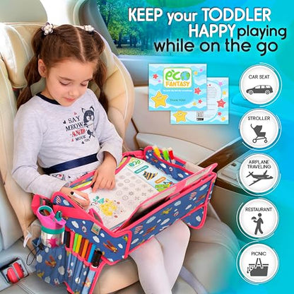 Kids Car Seat Travel Tray, Car Table & Lap Desk – Airplanes - color: AIRPLANE