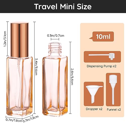 Segbeauty Travel Perfume Atomizer Refillable, 10 Packs Empty Perfume Spray Bottles, 10ML Mini Pocket Cologne Sprayer Fine Mist Atomizer Cosmetic Sample Bottle for Outgoing Party Work - color: Orange, style: Mini Bottle Set
