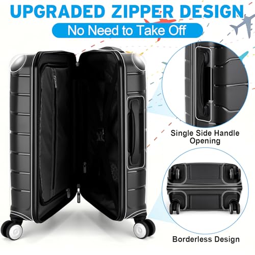 Yotako Zippered Clear PVC Suitcase Cover Protectors 25 Inch | Luggage Cover With Rounded Corner Thickening Design, Fit for 25 Inch Samsonite Non-Expandable Suitcase, Gift - size: 25inch