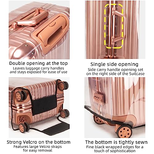 Veki Clear Suitcase Cover PVC Protector - color: Panax Pseudoginseng Open, size: 26inch