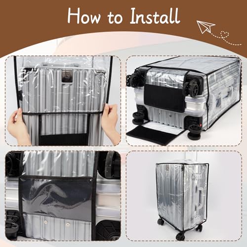 PVC Suitcase Cover Protector,20/22/24/26/28/30 Inch Suitcase Baggage Covers,Transparent Luggage Cover for Wheeled Suitcases (30‘’) - size: 30‘’