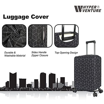 HYPER VENTURE Travel Luggage Cover Suitcase Protector Fits 18-22 Inch, S - color: Black Maze, size: S