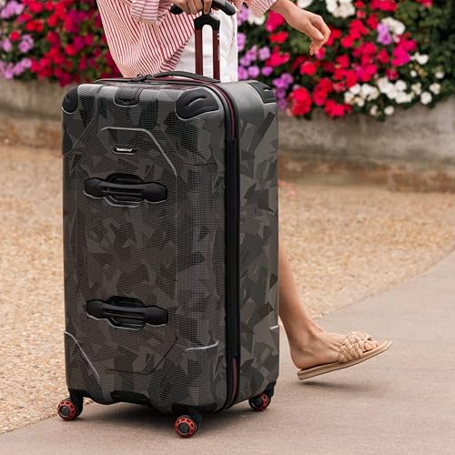Traveler's Choice Maxporter II Polycarbonate Hardside Trunk with Spinner Wheels, Gray Camo, 31-Inch Large Trunk - color: Gray Camo, size: 31-inch Large Trunk