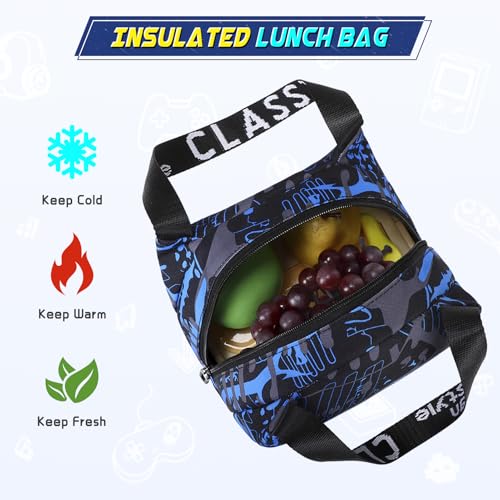Scothen Boys Backpack, Cool Luminous Kids School Backpacks with Lunch Bag - color: Blue Musicer