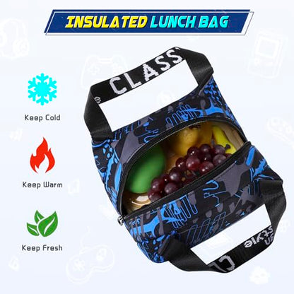 Scothen Boys Backpack, Cool Luminous Kids School Backpacks with Lunch Bag - color: Blue Musicer