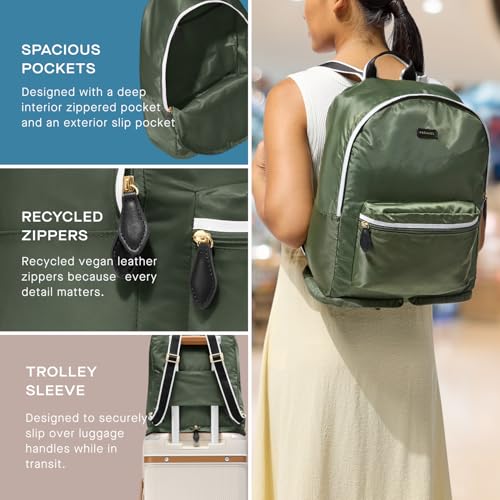 Paravel Fold Up Travel Backpack | Packable and Lightweight Foldable Travel Bag | Carry On Nylon Backpack with Trolley Sleeve, Canyon Yellow - color: Canyon Yellow