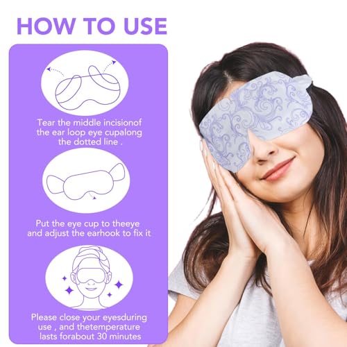 XPCARE 72 Pack Steam Eye Mask Disposable for Dry Eyes Cornea Care-Lavender - size: 1 Count (Pack of 72)