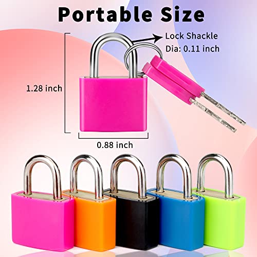 Febwind 5 Pcs Suitcase Locks, Multicolor, with Copper Keys - color: 5 Colors