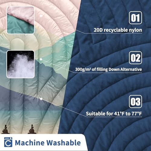 Puffy Camping Blanket Mini Camp Blanket Outdoor Camping Quilt - color: Cas-pink, size: 39x55"