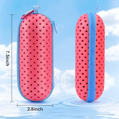 Swim Goggle Case, Protective Cases with Clip - color: Pink