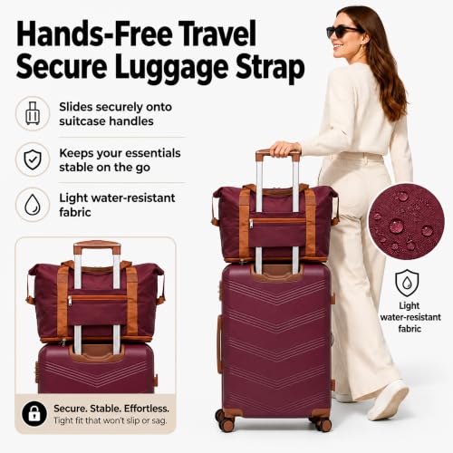 CONCEPTEN Expandable Hardshell Luggage Set 5 Piece, 22x14x9 Airline Approved Carry On, 20/24/28" Suitcase Set with TSA Lock, Spinner Wheels, ABS+PC (Red) - color: Red, size: 5 Piece