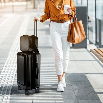 TRAVELARIM 20 Inch Carry On Luggage 22x14x9 Airline Approved Suitcase - color: Black, size: Carry-on 20 Inch