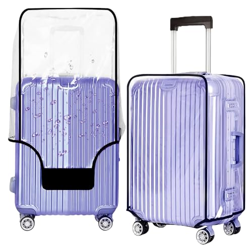 24 Inch PVC Clear Suitcase Cover (Black Trim) - color: Black Trim-0.4mm, size: M Suitcase Cover.