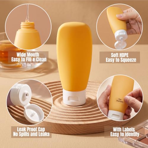 20 Pack Travel Bottles for Toiletries with Pill Case - color: Multi Color a