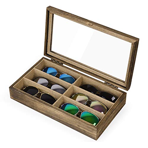 SRIWATANA Sunglasses Organizer, 6 Slots Eyeglass Holder, Carbonized Black - color: Carbonized Black