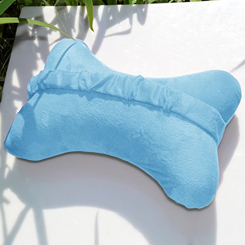 Bookishbunny Dog Bone Shaped Travel Neck Pillows Memory Foam Car Bus Truck Driving Comfort Head Rest Support (Light Blue) - color: Light Blue