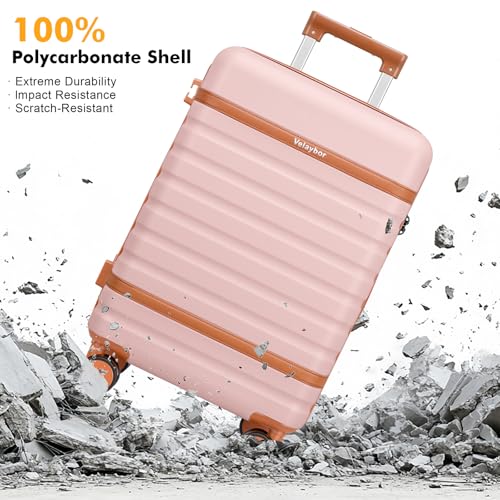 20" Carry On Luggage Set 3 Piece With Travel Backpack, YKK Zippers - color: Pink, size: 3 Piece Set (20inch)