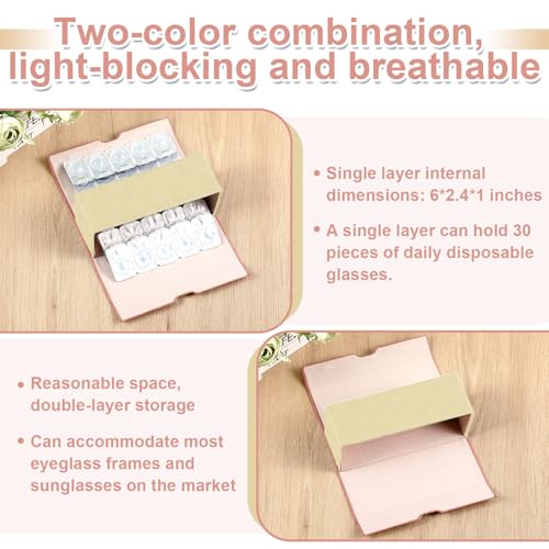 Flutesan 2 in 1 Daily Contact Lens and Glasses Organizer Case, Pink - color: Pink