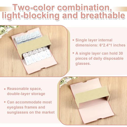 Flutesan 2 in 1 Daily Contact Lens and Glasses Organizer Case, Pink - color: Pink