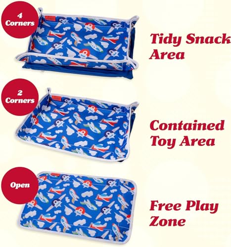 Lusso Gear Airplane Tray Cover for Kids, Travel Organizer, Tablet Holder - color: Dinos