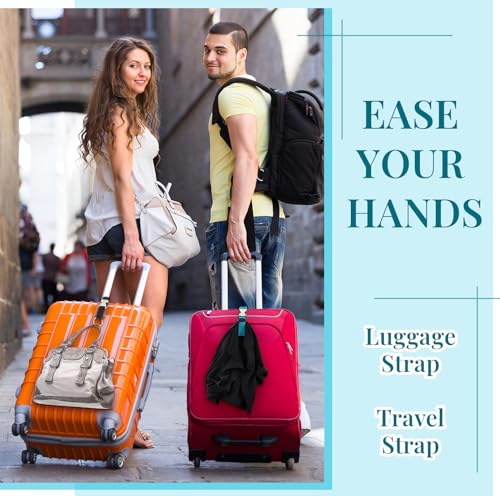 3 Pcs Add a Bag Luggage Straps for Suitcases, Connector Straps - color: Black, Blue and Grey