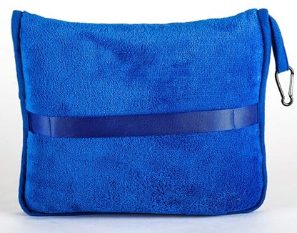 BlueHills Premium Soft Travel Blanket Pillow Plush Airplane, Car Royal Blue - color: Royal-1pk-t003