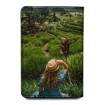 Personalized Passport Holder - Custom Vegan Leather RFID Passport Cover - color: Mountains Are Calling And I Must Go