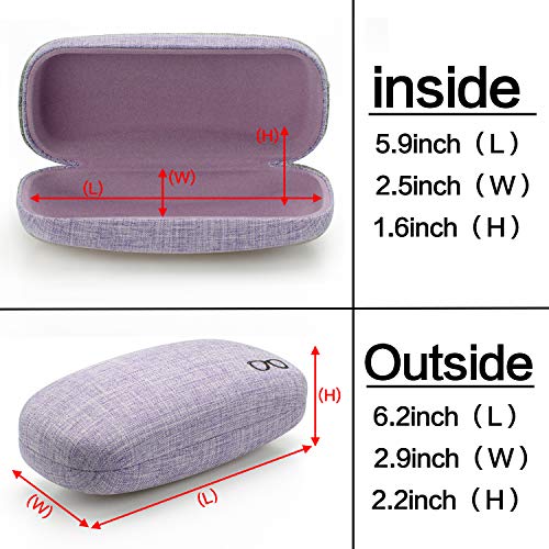 Vemiss Hard Shell Sunglasses Case, Large Linen Fabric Protective Glasses Case for Men Women - color: Purple 2, size: Sunglass Case