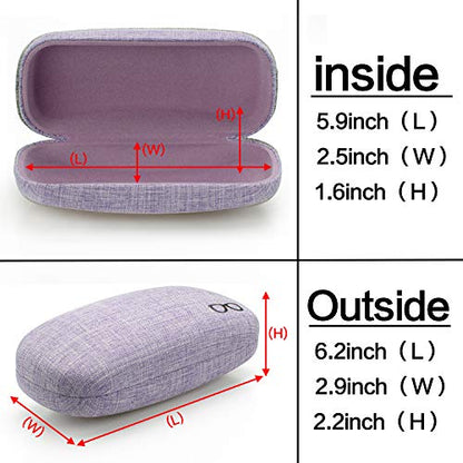 Vemiss Hard Shell Sunglasses Case, Large Linen Fabric Protective Glasses Case for Men Women - color: Purple 2, size: Sunglass Case