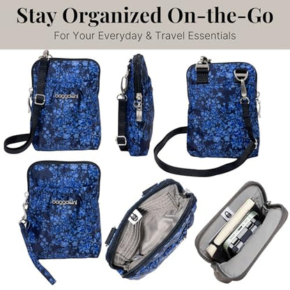 Baggallini RFID Bryant Pouch - color: Ink Hydrangea