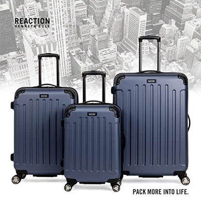 Kenneth Cole REACTION Renegade Luggage Expandable 8-Wheel Spinner Lightweight Hardside Suitcase, Smokey Purple, 24-Inch Checked - color: Smokey Purple, size: 24-Inch Checked