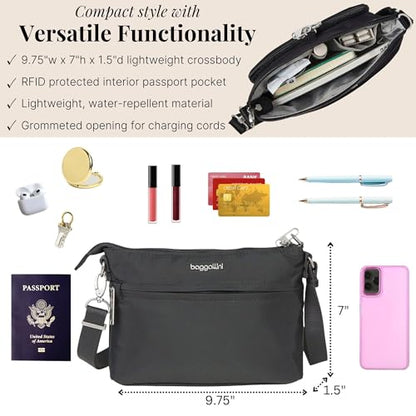 Baggallini Securtex™ Anti-Theft Memento Crossbody - color: Charcoal