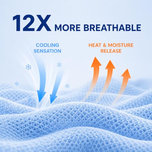 OIGAE Cooling Blanket 50'' x 70'' for Hot Sleepers, Night Sweats, Menopause - color: 1 - Blue Snowflake, size: Throw 50'' x 70''