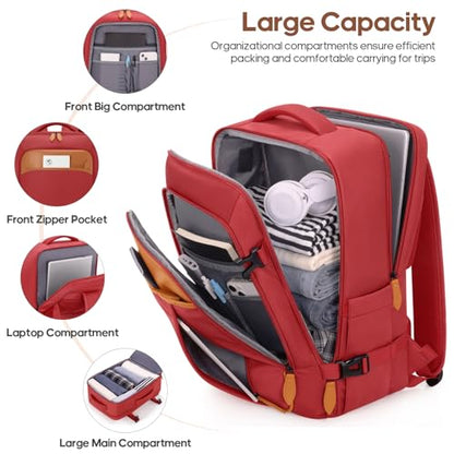 Carry on Luggage, Suitcase Set 3Piece with Backpack YKK zippers - color: Red