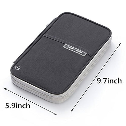 VanFn Passport Wallets, Travel Wallet, RFID Family Passport Holder, Trip Document Organizer (Black) - color: Black