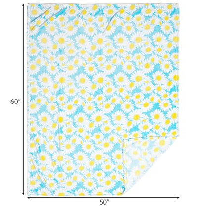Carstens, Inc. Travel Blanket, Premium Compact 2-in-1 Airplane Blanket/Pillow, Blue Daisy Floral - color: Blue Daisy Floral