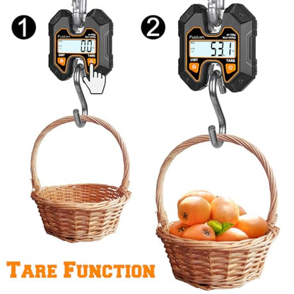 Fuzion Hanging Scale 440lb/200kg, Mini Crane Scale, Snap-Fit Lifting Ring - color: Black