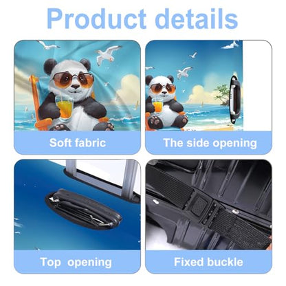 Panda Luggage Cover Washable Suitcase Cover Protector Fit 24-26 Inch Luggage Durable Travel Bag Cover with Zipper Closure M - color: panda, size: M(24-26inch suitcase)