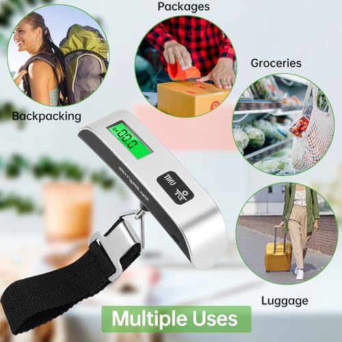 Jeffbaubl 3 Pack Digital Luggage Scale, Luggage Weight Scale, 110LB