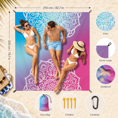 Beach Blanket Waterproof Sandproof, Quick Drying Beach Mat