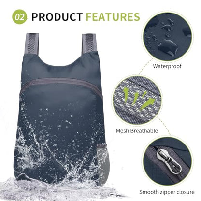 Ultra Lightweight Hiking-Daypack,Foldable Travel Packable Backpack | 20L Foldable Bag for Camping Cycling Outdoor,Day Pack for Men Women,Navy Blue - color: Navy Blue