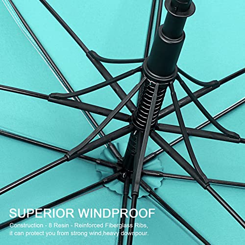 G4Free UV Golf Beach Umbrella 68”Auto Open Extra Large Sun Shade Umbrellas - color: Silver/Lake Blue
