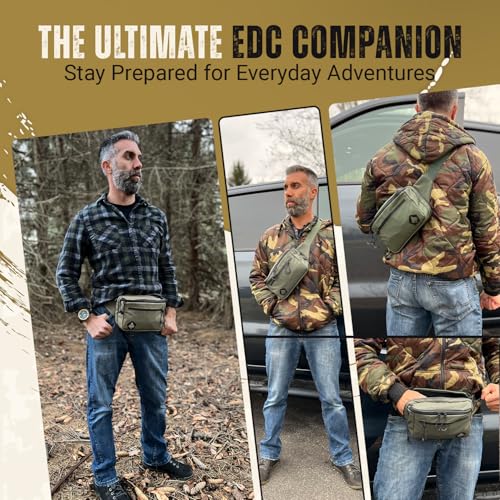 HighSpeedDaddy Tactical Fanny Pack – Waterproof Fanny Belt Bag Pack with Adjustable Waist - 500D Nylon with Quick-Access Pockets - Everyday EDC Pouch for Men & Women - Ranger Green - color: Ranger Green