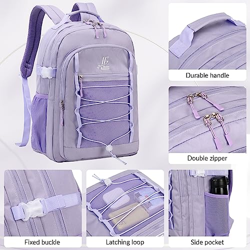 Lanola Basic Multi-Pocket Multipurpose Casual Backpack Water Resistant Bag for Business Travel Hiking Daypack - Dark Blue - color: Dark Blue