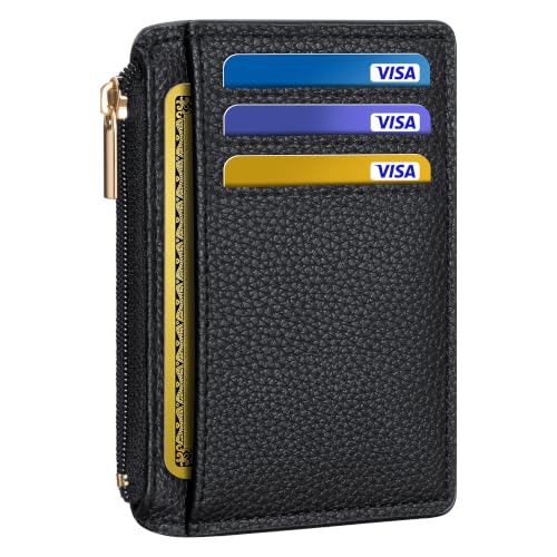 Tipmile Womens Credit Card Holder Wallet, Small Slim RFID Blocking Sleeve - color: Classic Black